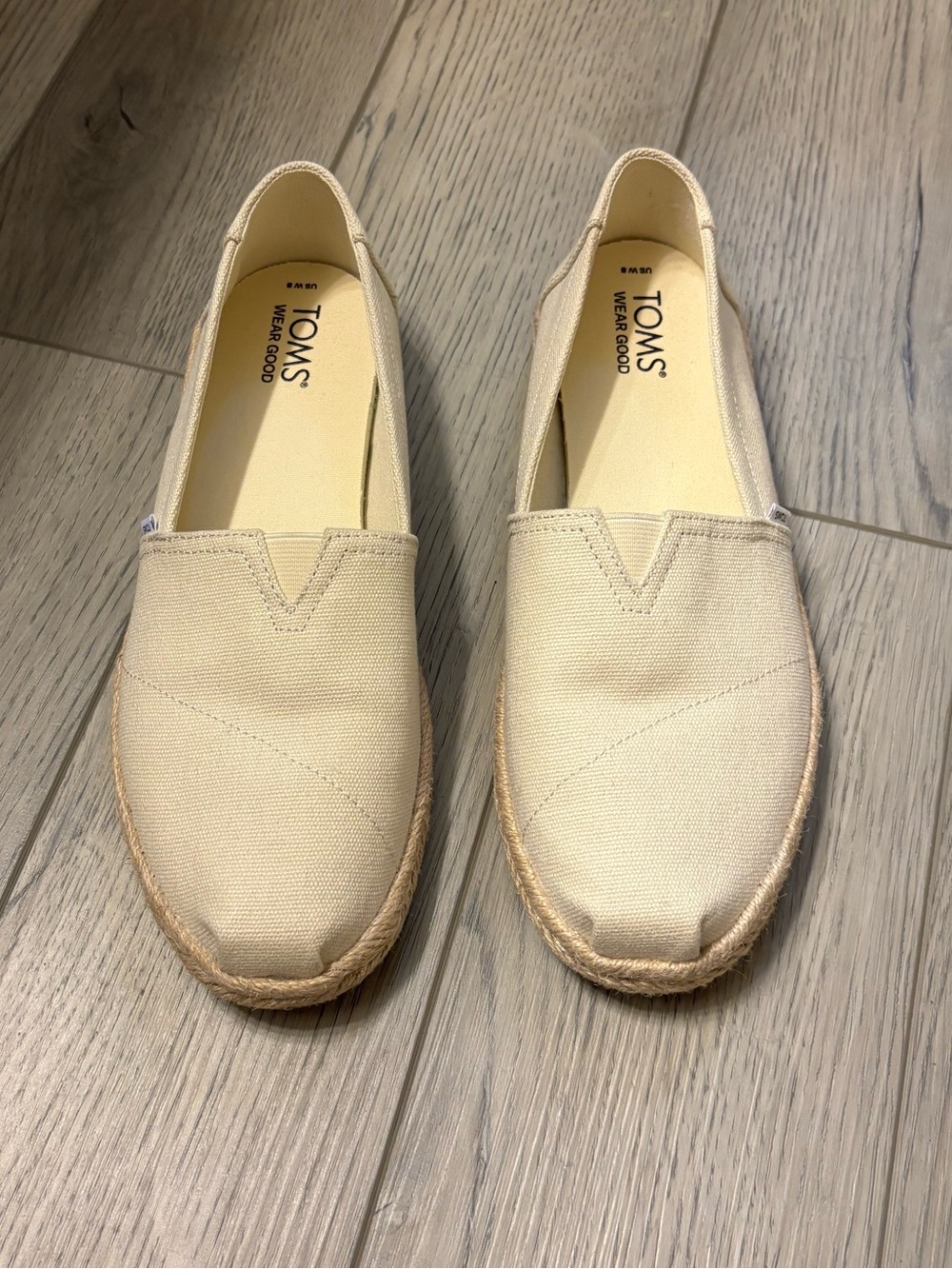 Toms Beige Canvas Slip-On Espadrilles